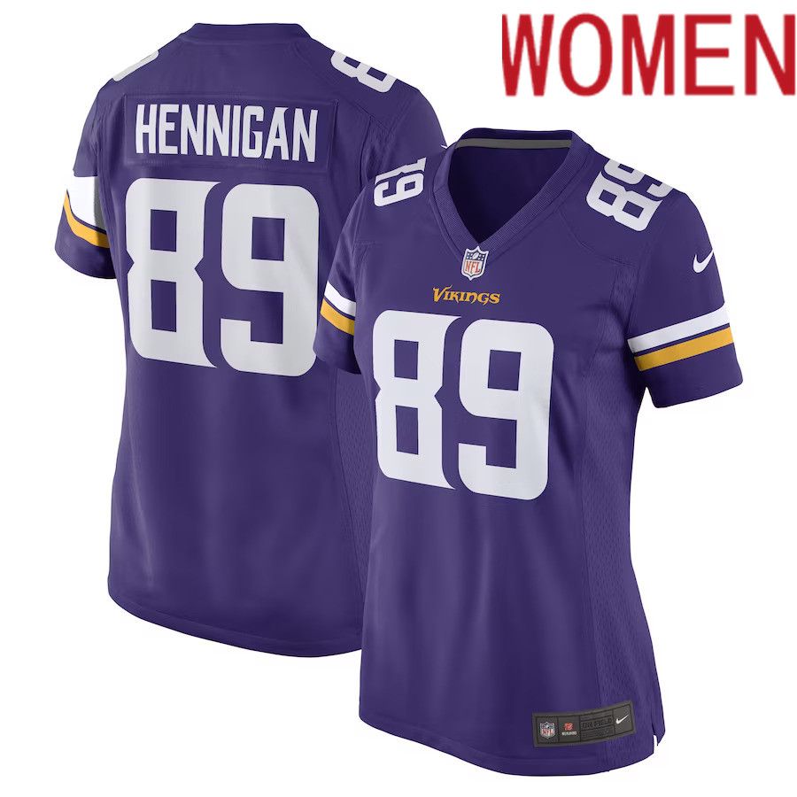 Women Minnesota Vikings #89 Thomas Hennigan Nike Purple Game Player NFL Jersey